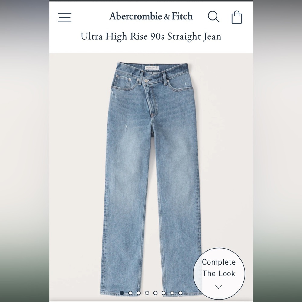 Abercrombie and Fitch Ultra High Rise 90s Straight Jean, Criss-Cross waistband